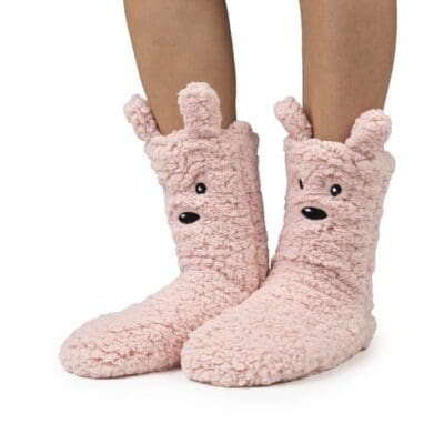 COZY SOLE - Blush Rose Animal Sock