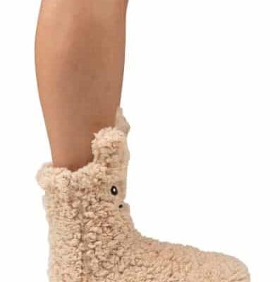 COZY SOLE - Capuccino Animal Sock