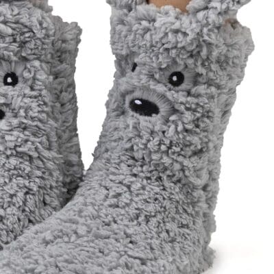 COZY SOLE - Gray Blue Animal Sock