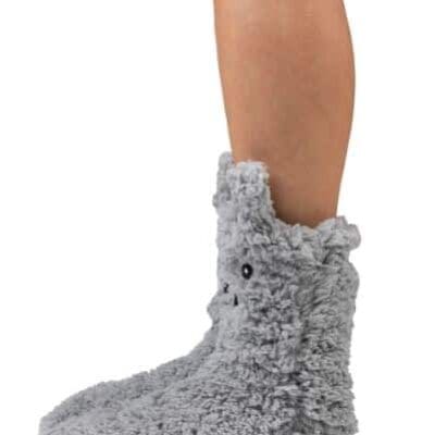 COZY SOLE - Gray Blue Animal Sock