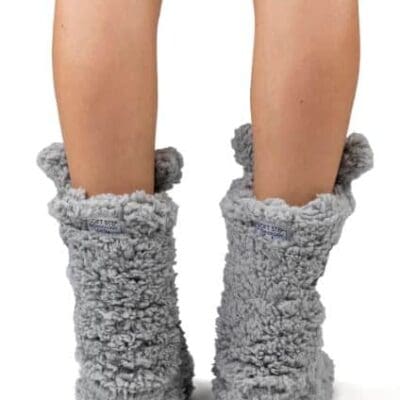 COZY SOLE - Gray Blue Animal Sock